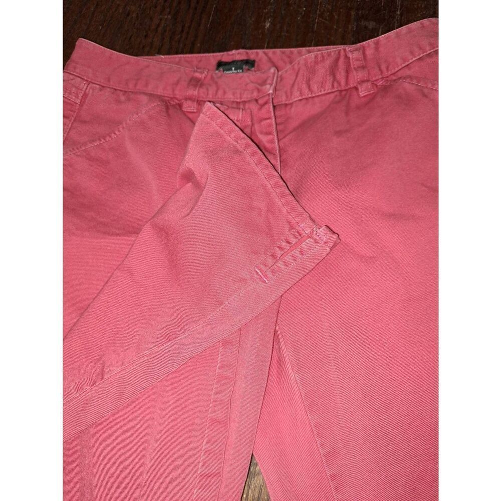 Size 2 J Crew Favorite Fit Cotton Faded Red Coral Ankle Cropped Pants - Picture 3 of 6